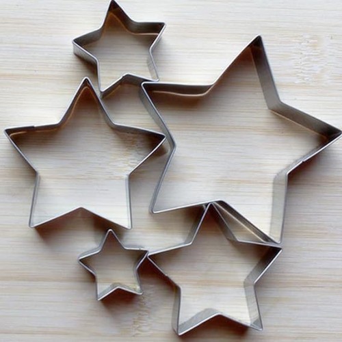 COOKIE CUTTER SET STAR 5PC STEEL COOKIE CUTTER SET STAR 5PC STEEL